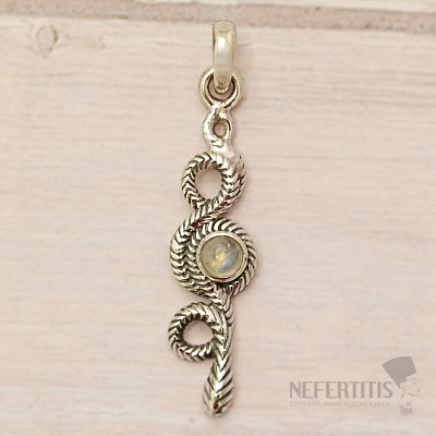 Moonstone rainbow pendant silver Ag 925 45654