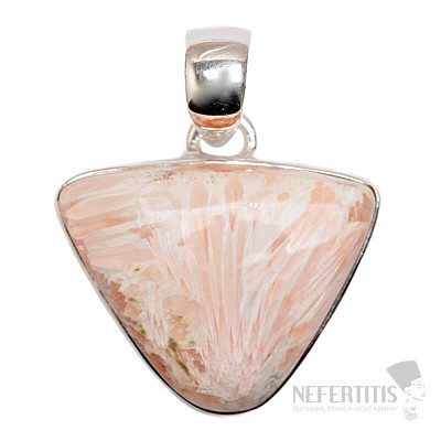 Skolecit salmon pendant silver Ag 925 P457