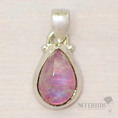 Moonstone pink pendant silver Ag 925 45711