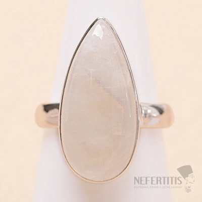 Měsíční kámen duhový prsten stříbro Ag 925 R4577