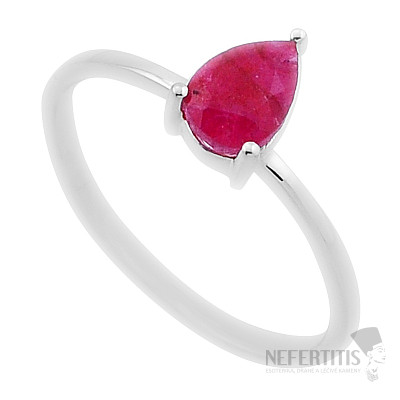 Rubín indický - upravený prsteň striebro Ag 925 45822