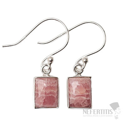 Rhodochrosite earrings silver Ag 925 E759
