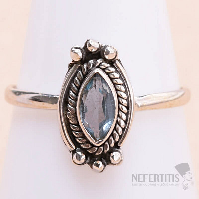 Topaz modrý prsteň striebro Ag 925 MIX46