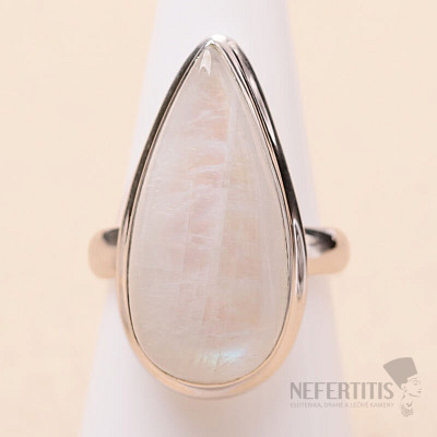 Měsíční kámen duhový prsten stříbro Ag 925 R4649