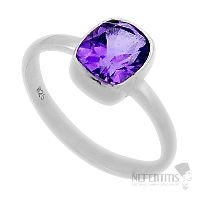 Amethyst cut ring silver Ag 925 46547