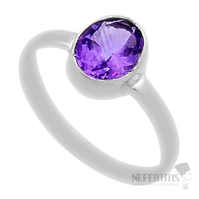 Amethyst-geschliffener Ring, Silber Ag 925 46548