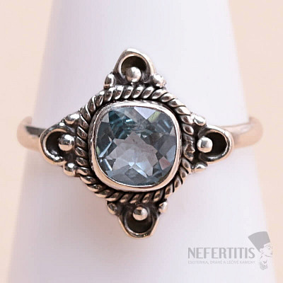 Topaz modrý prsteň striebro Ag 925 MIX47
