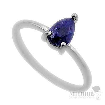 Zafír indický (upravený) prsteň striebro Ag 925 47037