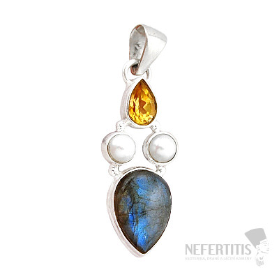 Labradorit prívesok striebro Ag 925 47100