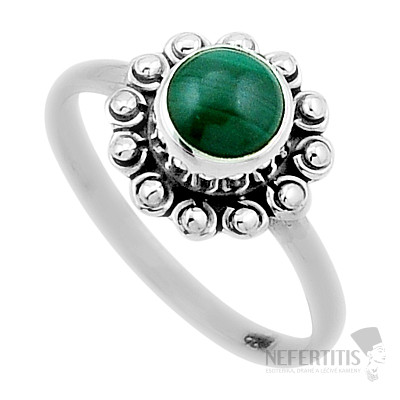 Malachit prsteň striebro Ag 925 47145