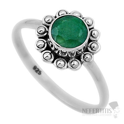 Indian emerald - modified silver ring Ag 925 47149