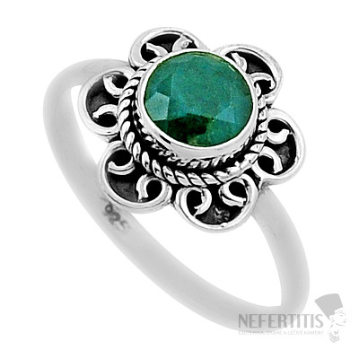 Indian emerald - modified silver ring Ag 925 47236