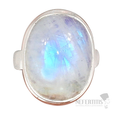 Mesačný kameň dúhový prsteň striebro Ag 925 R4745