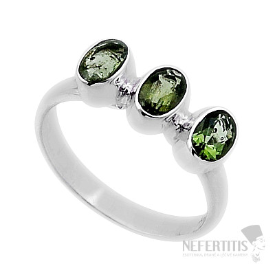 Moldavite silver ring Ag 925 47647