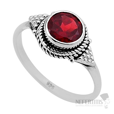 Garnet cut ring silver Ag 925 47826