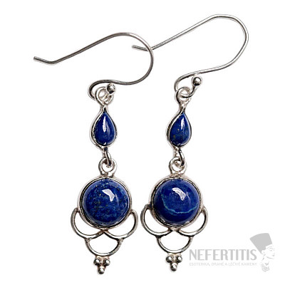 Dizajnové náušnice Lapis Lazuli striebro Ag 925 E479