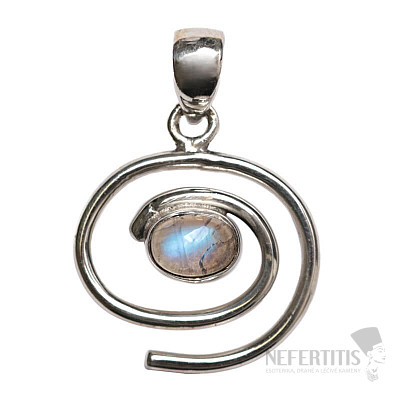 Designový přívěsek měsíční kámen duhový stříbro Ag 925 P479