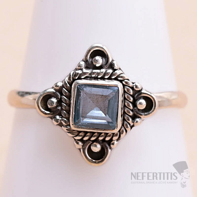 Topaz modrý prsteň striebro Ag 925 MIX48