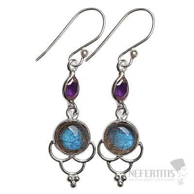 Designer earrings labradorite silver Ag 925 E482