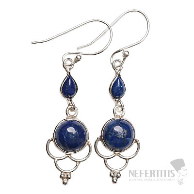 Dizajnové náušnice Lapis Lazuli striebro Ag 925 E483