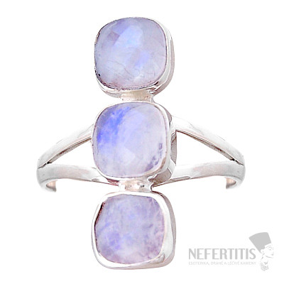 Moonstone rainbow ring silver Ag 925 48374