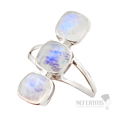 Moonstone rainbow ring silver Ag 925 48376