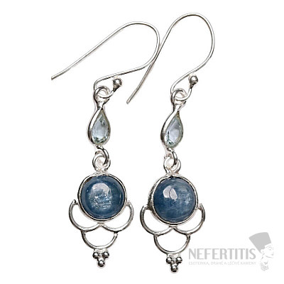 Designové náušnice s kyanitem stříbro Ag 925 E485