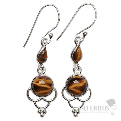 Designer-Ohrringe mit Tigerauge, Silber Ag 925 E486