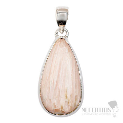 Skolecit salmon pendant silver Ag 925 P487