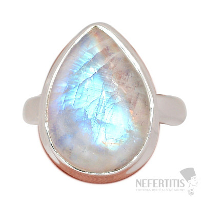 Mesačný kameň dúhový prsteň striebro Ag 925 R4877