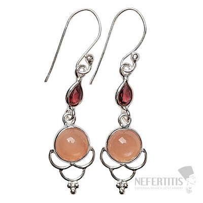 Designer-Ohrringe Mondstein Silber Ag 925 E488