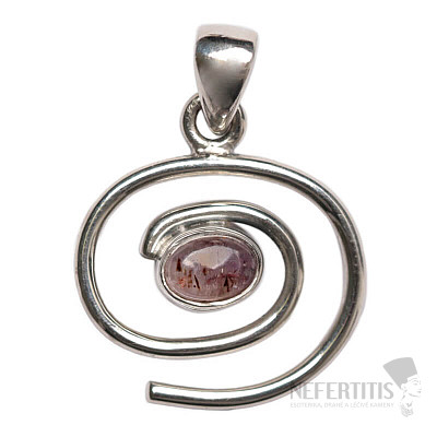 Designer pendant cacoxenite Super 7 silver Ag 925 P489