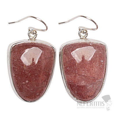 Erdbeerkristallohrringe Silber Ag 925 E49