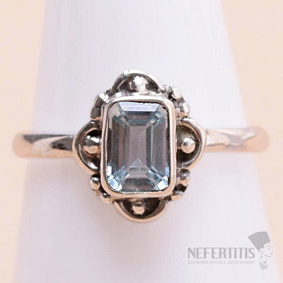 Topaz modrý prsteň striebro Ag 925 MIX49