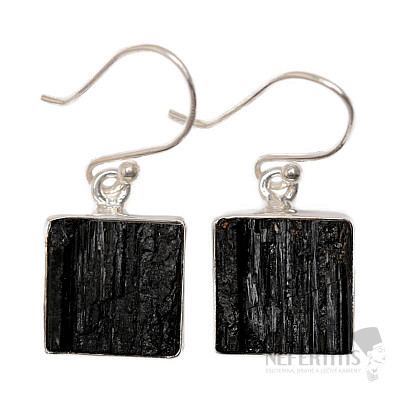 Tourmaline skoryl earrings silver Ag 925 E491