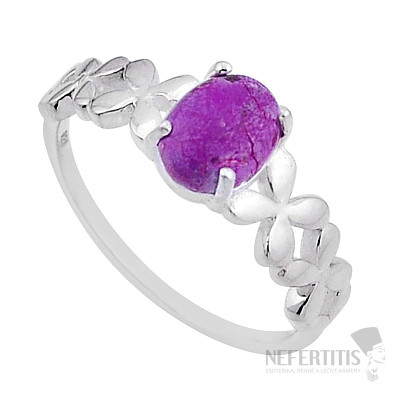 Tyrkys purpurový prsteň striebro Ag 925 49406