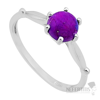 Tyrkys purpurový prsteň striebro Ag 925 49431