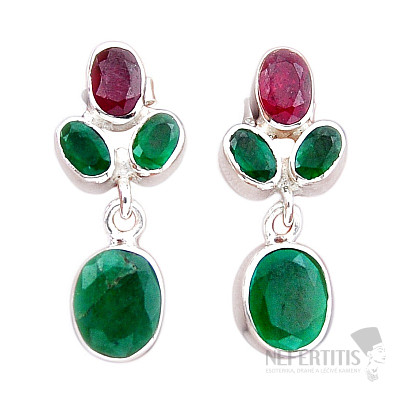 Smaragd indický - upravený náušnice stříbro Ag 925 49481