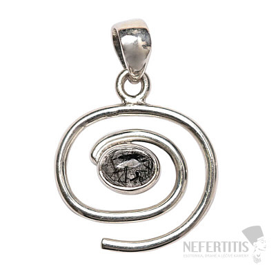 Designový přívěsek turmalín v křišťálu stříbro Ag 925 P495