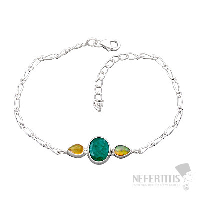 Emerald Indian (modified) bracelet silver Ag 925 49521