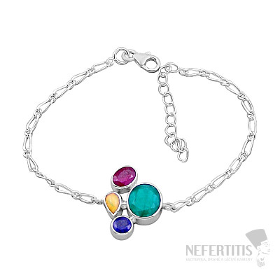 Emerald Indian (modified) bracelet silver Ag 925 49542