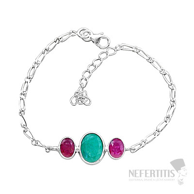 Emerald Indian (modified) bracelet silver Ag 925 49544