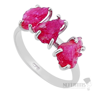 Turmalín ružový surový prsteň striebro Ag 925 49618