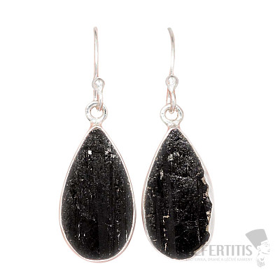 Tourmaline skoryl earrings silver Ag 925 E497