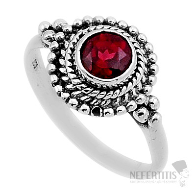 Garnet cut ring silver Ag 925 49709