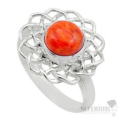 Turquoise orange Mohave ring silver Ag 925 49973