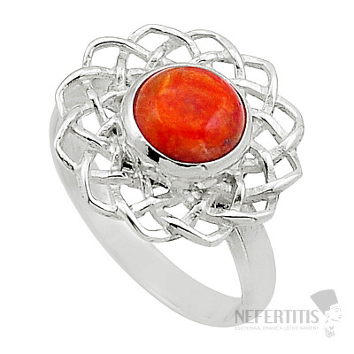 Tyrkys oranžový Mohave prsteň striebro Ag 925 49978