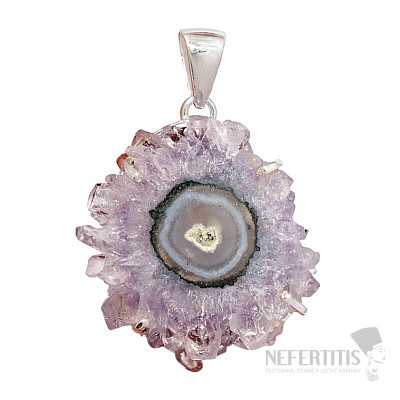 Amethyst cut stalactite pendant silver Ag 925 P5