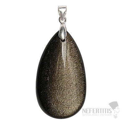 Obsidian-Goldanhänger, Silber Ag 925 Nr. 5