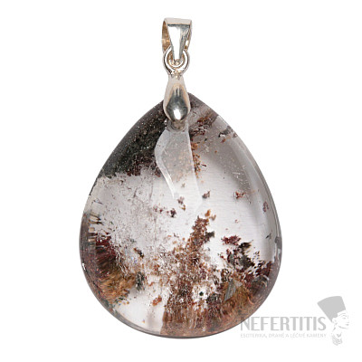 Lodolite - crystal with inclusions, pendant silver Ag 925 no. 5
